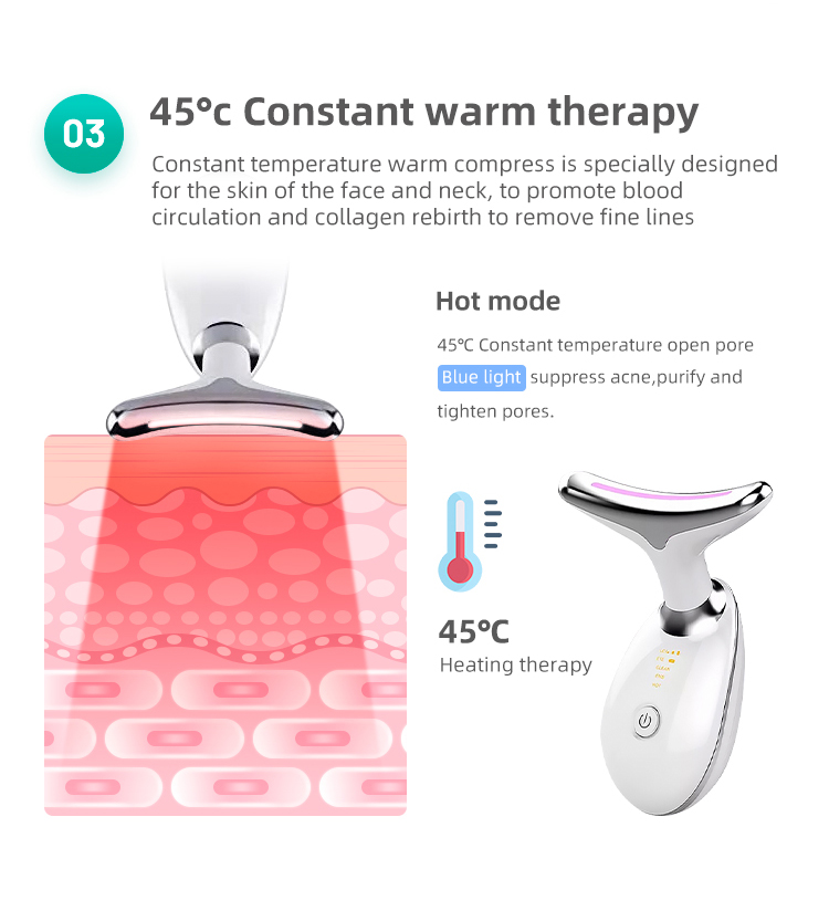 7 Color Light Based Facial and Neck Massager – Face Massager Tool for Skin Care at Home - Image 3